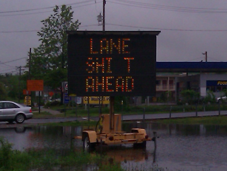 All over the road